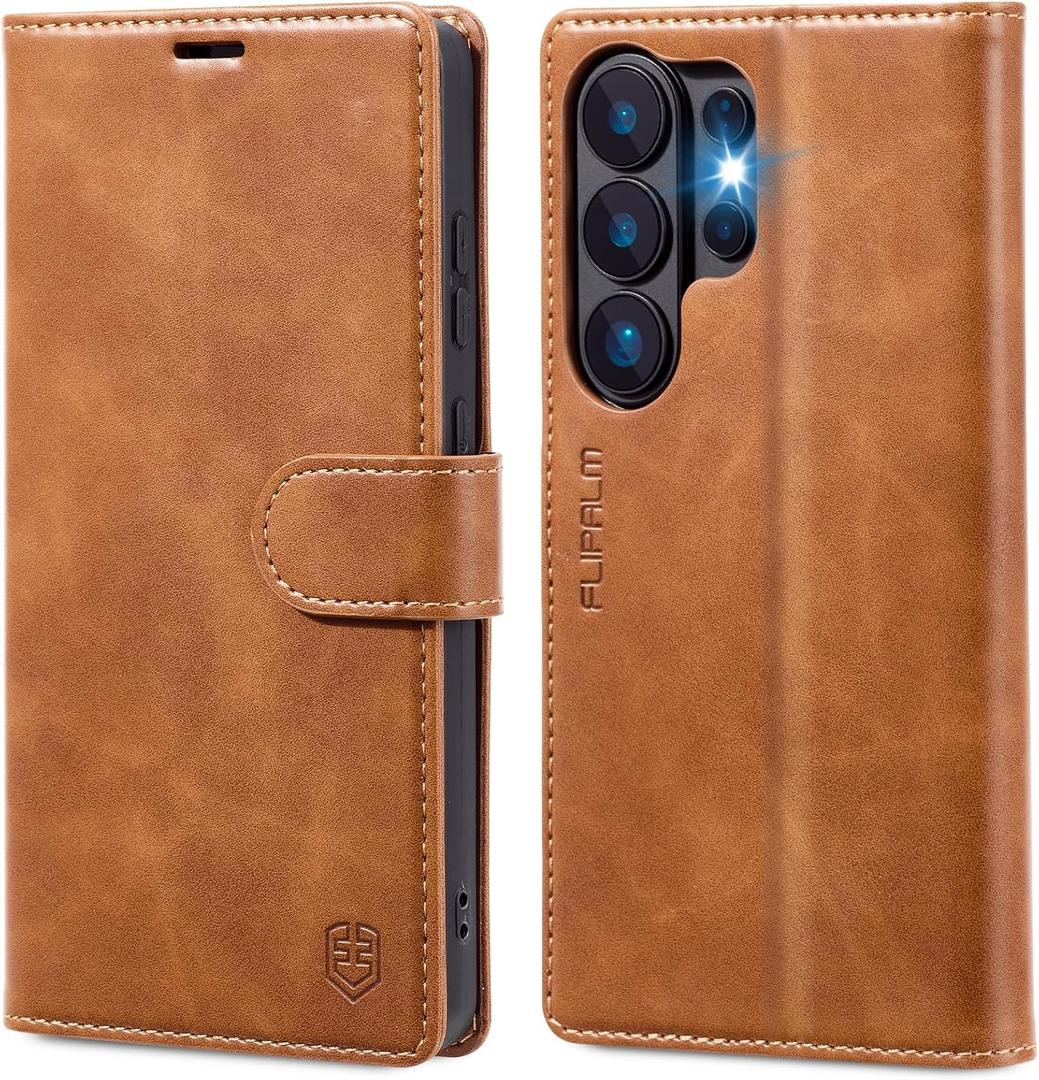 FLIPALM Wallet Case for Samsung Galaxy S26 Ultra 6.9", RFID Blocking Credit Card Holder, PU Leather Folio Flip Kickstand Protective Shockproof Cover for Galaxy S26 Ultra (Grayish-Brown, S26 Ultra)