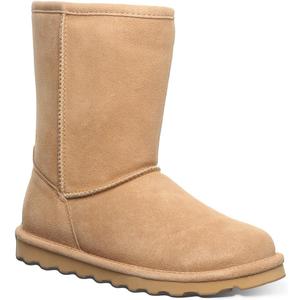 BEARPAW Women's Elle Short Multiple Colors | Women's Boot Classic Suede | Women's Slip On Boot | Comfortable Winter Boot (10, Iced Coffee)