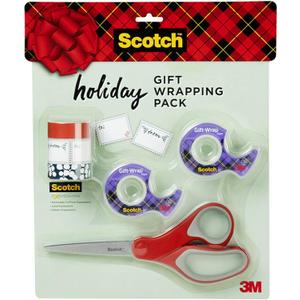 Scotch Gift Wrap Tape Kit, Wrapping/Art Supplies Set with Gift-Wrap and Cute Washi Tape, to/from Labels, and Sharp Scissors for Gift Wrapping, Scrapbooking, and Journaling Scotch Gift Wrap Tape Kit, Wrapping/Art Supplies Set with Gift-Wrap and Cute Washi Tape, to/from Labels, and Sharp Scissors for Gift Wrapping, Scrapbooking, and Journaling