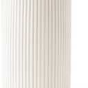 Ceramic Vase for Flowers – Modern Small Ribbed Textured Flower Vase for Home Decor, Pampas Grass, Decorative, Farmhouse, Coffee Table, Kitchen Centerpieces, Bookshelf and Home Living (White)