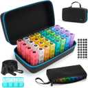Yewltvep Monthly Pill Organizer 4 Times a Day, Pill Box Organizer with 32 Daily Compartments, 30 Day Pill Organizer 4 Times a Day Pill Holder with Hard Shell Travel Case+Weekly Pill Bag 4 Times a Day