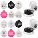 Meanplan 12 Pcs Volunteer Appreciation Gifts Bulk Thank You Folding Hairbrushes with Mirror for Women Volunteer Month Appreciation Week Employee Staff Team Party Gift Supplies