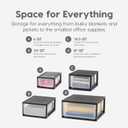 IRIS USA 6 Qt. Small Plastic Stacking Drawer, Stackable Storage Organizer Unit with Sliding Drawer for Bedroom Kitchen Under Sink Pantry Craft Room Dorm Office, Black, 4-Pack
