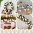 6 Pcs 4 Inch Flocked Velvet Christmas Tree Ball Ornament Glass Velvet Xmas Hanging Ornament Large Flocked Felt Decoration for Xmas Tree Wreath Home Garland Holiday Party Decor (White)