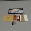 Mini Watercolor Paint Set Pocket Artist Watercolor Travel Set with Mini Paint Palette,Brushes, 12 Colors, Watercolor Sketchbook for Artists Painters Students(Wood)