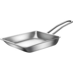 Stainless Steel Fry Pan, 3-Ply Reinforced Body, Rectangular Omelet Pan, Oven & Dishwasher Safe, Induction Compatible, Portable Camping Cookware, Mini or Small Size (14.2Lx5.5WX1.2H inch)