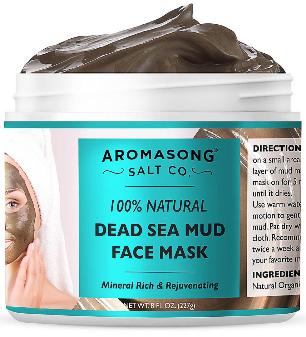 Aromasong 100% Pure Dead Sea Mud Mask - 5 Minute Mask - No Ingredients Added - for Face & Skincare - Blackhead Remover - Anti-aging - Pore Minimizer