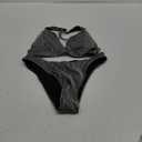 Bathing Suits for Women Deep V Neck Sexy Two Piece Bikini Sets for Women Thong Halter Cheeky Swimsuit (Medium, Black Stripe)