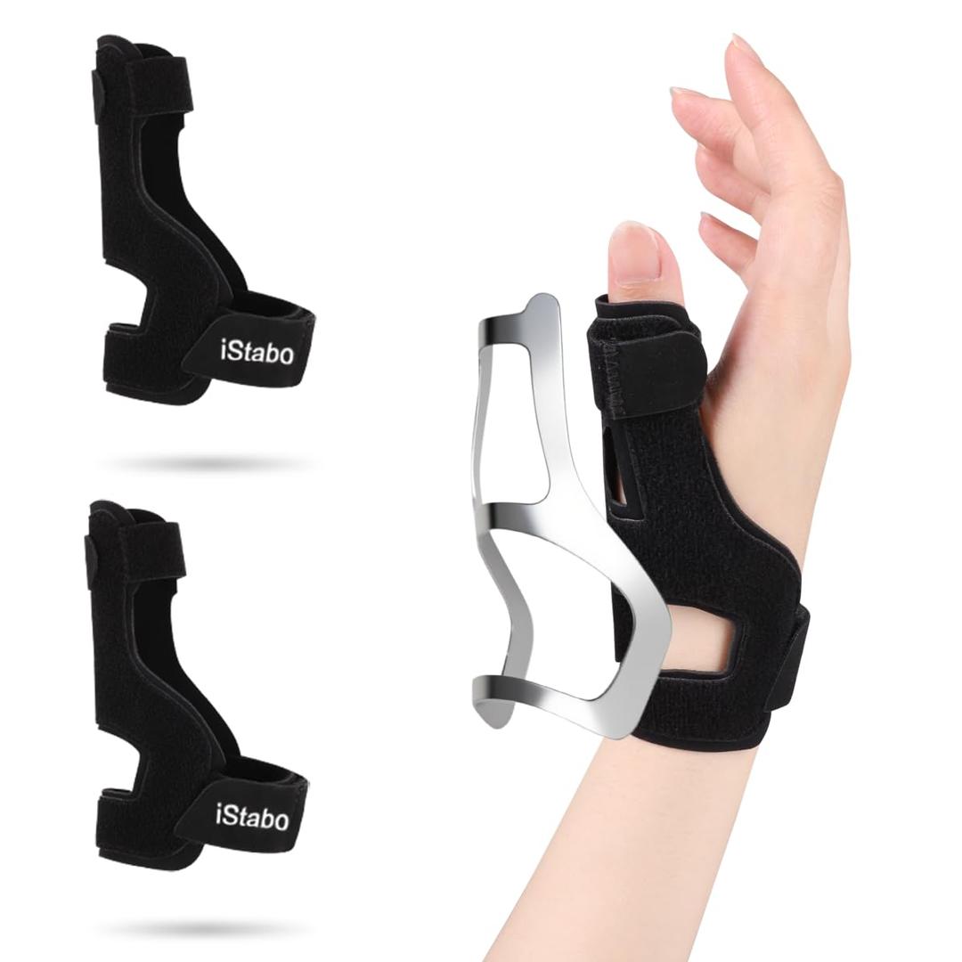 Thumb Spica Splint Brace - Trigger Finger Splint Wrist Support for CMC, De Quervains Tendonitis, Pain Relief, Arthritis, Tendonitis, Thumb Stabilizer Adjustable Fit Right or Left Hand, Black