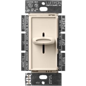 Lutron SFSQ-F-LA Skylark 1.5-Amp Single Pole Slide-To-Off 3-Speed Fan Control, Light Almond