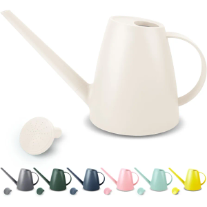 Watering Can for Indoor Plants, Small Watering Cans for House Plant Garden Flower, Long Spout Water Can for Outdoor Watering Plants 1. 8L 1/2 Gallon (White)