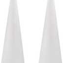 Crafare 2 Pack Foam Cones for Crafts 4.56x15.7 Inch Polystyrene Large Christmas Tree Foam Cones for Holiday Arts Project Wedding Table Centerpiece and Floral Arrangement Supplies