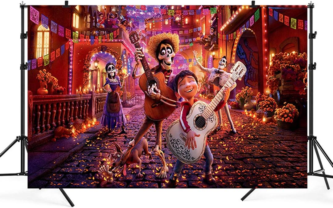 zlhcgd 7x5FT Coco Photography Vinyl Photo Background for Kids Birthday Party Backdrops Decoration