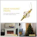 Amosfun Xmas Tree Hanging Ornaments 4Pcs Painted Gourd Pendants Christmas Decorations for Tree Tabletop Fireplace Holiday Party (Golden)