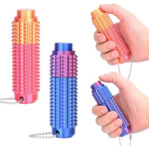 3 in 1 Pain Stim Fidget Toys for Adults, 2 Pack Little Spiky Fidget Ouchies Toys - Rotating/Spiky/Click-Press, Spiky Grippie Stim Keychain for Anxiety Office