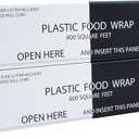 Plastic Food Wrap- 1600 SQ. FT. (2 Pack of 800 Sq. Ft.) BPA-Free, Optional Slide Cutter Included, Extra Cling And No Mess