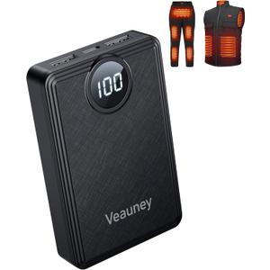 12000mAh Heated Vest Battery Pack, 5V 2A Power Bank for Heated Vest, Chair, Jacket, Blanket with LED Display, Rechargeable 5V Battery Pack for Soleilwear, for KOVNLO, for Yolikeb, for TIDEWE(No 7.4V) (Black)