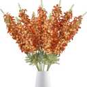 38" Orange Glitter Delphinium Artificial Flowers, 6PCS Sparkle Metallic Silk Delphinium Faux Larkspur Long Stem Flowers for Tall Vase for Home Wedding Table Decor(Orange)