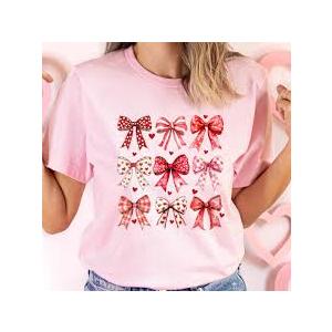 Little Girl Valentines Day Shirt Bow/Heart Clothes Toddler Valentines Day Outfit 5-6Y,Pink