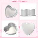 Gvhntk Heart Shaped Cake Pan Aluminum Cake Pans Heart Cake Tin Baking Cake Mold for Valentine's Weddings Birthday Party (3, 6 inch,8 inch,10inch)