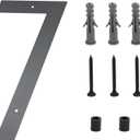 16 Inch Modern House Numbers for Outside Black with Nail Kit, Large Black Metal House Numbers, House Address Numbers for House Address Wall Door Hotel Street Garage Gate (7)