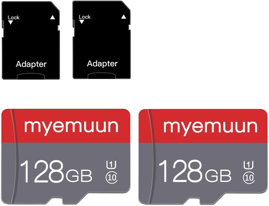 2 Pack 128 GB Micro Memory Card with Adapter, TF Memory Card Class 10, Mini Memory Card for Smartphone/Tablet/Camera/Personal Computer (128GB*2)