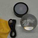 YWHL 3D Crystal Ball Butterfly and Flower Figurine with Colorful LED Base, Laser Butterfly Gifts for Women Men on Christmas Birthday, Crystal Ball Butterfly Decor Night Light for Home Decor (80mm)