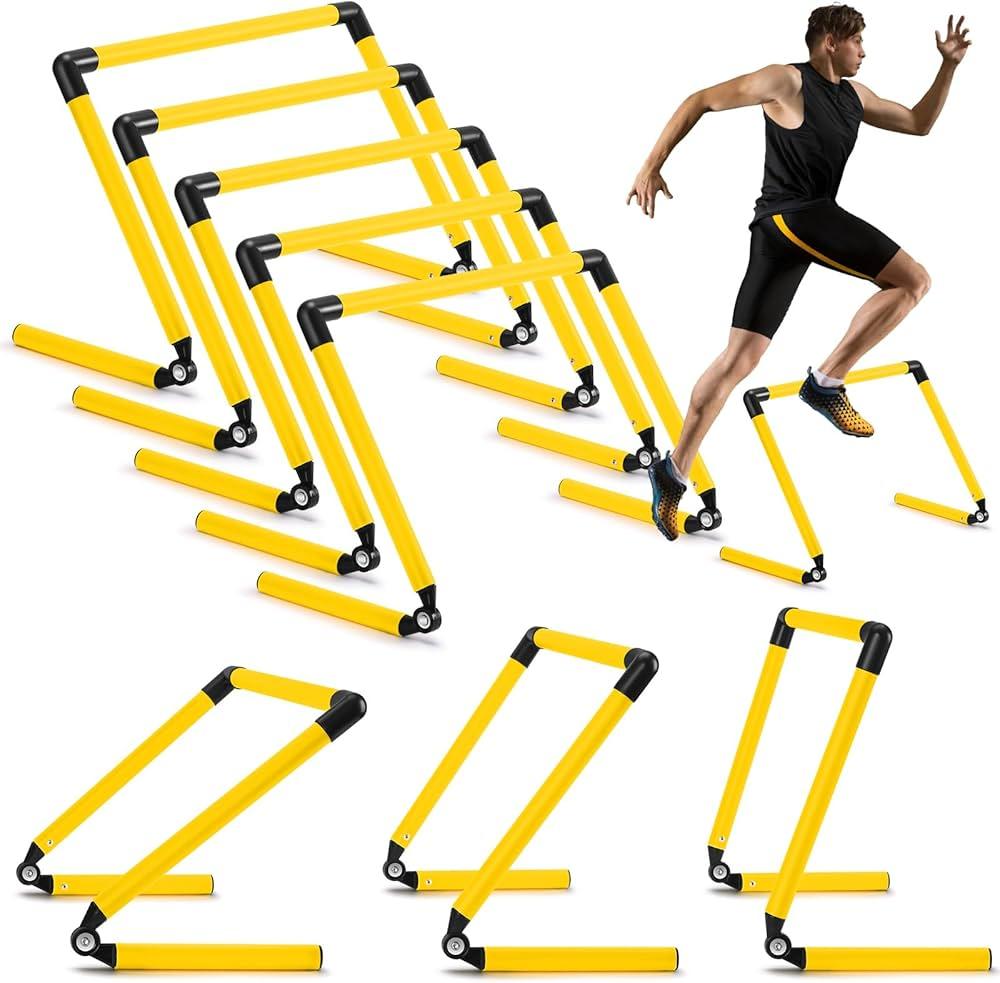Hollowfly 8 Pcs Adjustable Speed Training Hurdles 13" x 18" Speed Hurdles Agility Hurdles Jumping Speed Training Fitness Equipment Plyometric Hurdle for Athletes Soccer Basketball Track Field