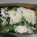 DearHouse 2Pack Artificial Peony Flower Garland - Silk Peony Garland with White Flowers for Wedding Party Table Decoration,6ft/Strand