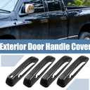 X AUTOHAUX 8pcs ABS Exterior Side Door Handle Cover Trim for Ram 1500 2500 3500 2010-2018 Black Carbon Fiber Pattern Outer Door Handle Cover Decoration