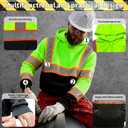 High Vis Safety Hoodie, Class 3 Reflective Hoodie for Construction, Pullover Hi Vis Sweatshirt with Black Bottom Yellow L