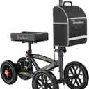 BlessReach 350 Lbs Capacity Foldable All Terrain Knee Scooter Walker - Economical Foot Injury Crutch Alternative - Black