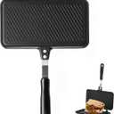 SOUJOY Sandwich Maker, Non-stick Grill Panini Maker Pan with Handle, Stovetop Toasted Aluminum Flip Pan Indoor Outdoor Camping Home Kitchen Breakfast