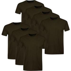 Hanes Men's Cotton, Moisture-Wicking Crew Tee Undershirts, Multi-Packs  (X-Large, Black - 7 Pack)