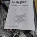 Huuger 4Tier Bakers Rack with Reversible Power Outlet, 23.6 Inch Microwave Stand, Kitchen Coffee Bar, with Top Shelf, 6 S Hooks, Oak