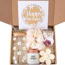 JTEWB Birthday Gifts For Women, Teen Girl, Her, Happy Birthday Gift Box For Girl, Women, Sister, Daughter, Friends, Cute Daisy Aesthetic Glass Cups Gift Set 7pcs (White)