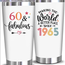 NewEleven 60th Birthday Gifts For Women - 60th Birthday Decorations For Woman, Her - Fabulous 60 Year Old Gifts For Women, Mom, Wife - 20 Oz Tumbler 1965