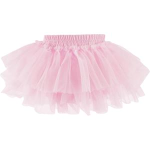Baby Girls Soft Fluffy Tutu Skirt with Diaper Cover, Tulle Dress Skirt 3 Layers Soft for Newborn,Toddler (Pink, S)