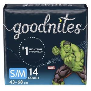 Goodnites Boys' Nighttime Bedwetting Underwear, Size S/M (43-68 lbs), 14 Ct