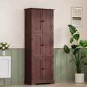 ChooChoo 63.2" Tall Bathroom Storage Cabinet with 6 Doors