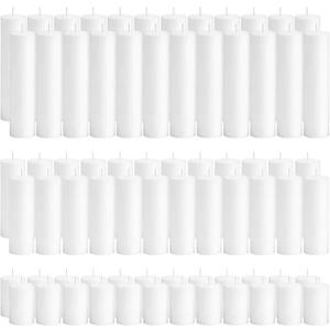 72-Pack White Pillar Candles Bulk Set, 2 x 3/6/8 Inch 3 Sizes