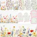 Teecyhooo 18 Pcs Wildflower Kitchen Decor Accessories Set 12 Dish Towels 2 Non Slip Rugs 2 Oven Mitts and 2 Pot Holders Floral Kitchen Decor for Women Mom Daughter Gift for Baking Cooking