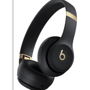 Beats Solo 4 - Wireless On-Ear Bluetooth Headphones, Up to 50-Hour Battery Life, Ultra-Lightweight Comfort, Powerful and Balanced Sound, Apple & Android Compatible - Black & Gold