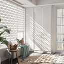LazBlinds No Drill Cordless Zebra Blinds for Indoor Windows, Dual Layer Light Control Roller Shades for Day and Night, Light Filtering Sheer Shades for Home, 32" W x 72" H, White