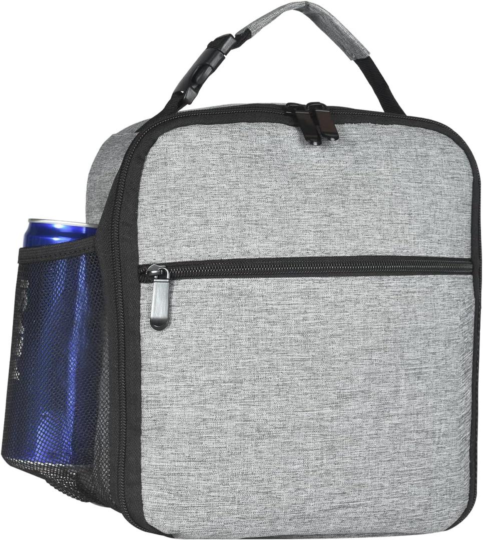 Lunch Box for Men - Reusable Lunch Bag Men Adult Women- Insulated Small LunchBox (Grey) (Gray)