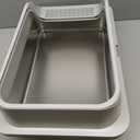 2PACK Stainless Steel Cat Litter Boxes, XL Large Metal Litter Box with High Sides Lid, Odor Free Litter Pan Include Scoop Easy Cleaning Anti-Scratch Kitty Cat Box Anti-Urine Leakage, Non-Sticky