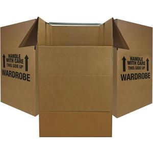 UBOXES Space Savers Wardrobe Moving Boxes With Hanger 20" x 20" x 34" (3 Pack)