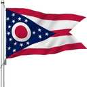 Ohio Flag Outdoor 3x5 Ft Double Sided Heavy Duty Polyester Ohio State Flag Long Lasting 4 Rows Hemming OH Flags with 2 Brass Grommets