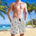 Men's Swim Trunks Board Shorts Quick Dry Swimsuit Swimwear Holiday Party Bathing Suit (S)