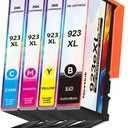 923 XL High Yield Ink Cartridges Combo Pack Replacement for HP 923 / 923e XL Ink Cartridges Work with for HP OfficeJet Pro 8120/8123/8130/8133 Printer (4 Pack BK/C/Y/M)
